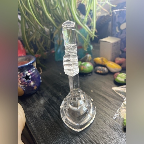 Lenox Fine Crystal Cross  Crucifix Full lead Sapphire  Germany Vintage 8" - Picture 2 of 7